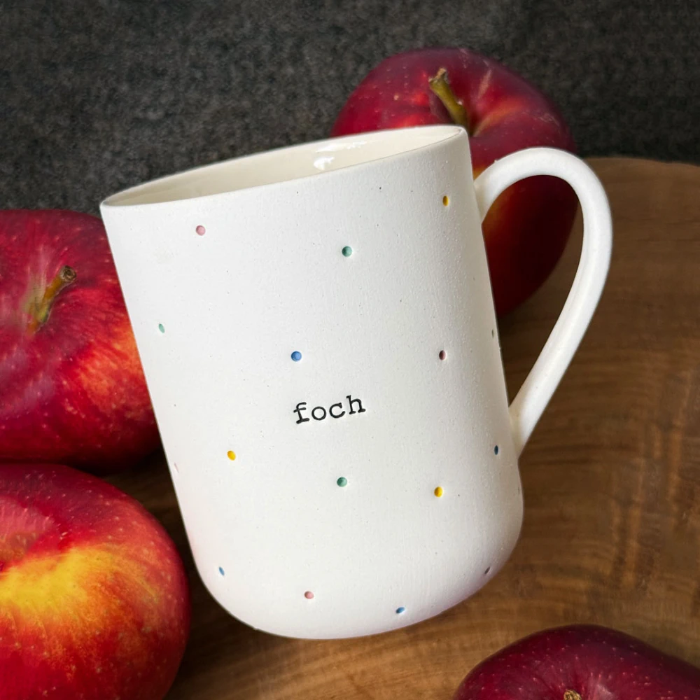 Kubek z uchem FOCH 400 ml - w kropki